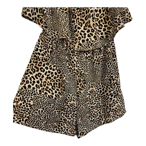 Jolie & Joy Women’s size S Leopard Animal Print Strapless Ruffles Romper NWT - Picture 5 of 7